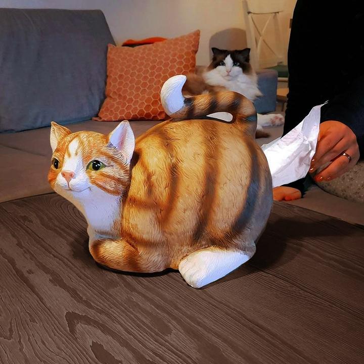 Actual product image Mikamax Cat Tissue Holder - Cat Paper Holder - Tissue Box - 30 x 23 x 23 cm - Cat Lover Gad