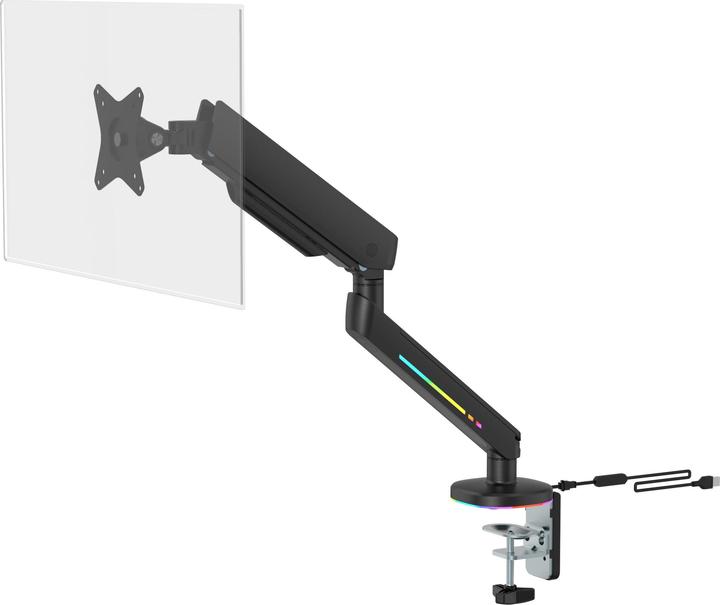 Image du produit Deltaco Gaming RGB - Supports d'écran à bras unique (Tables, 32")