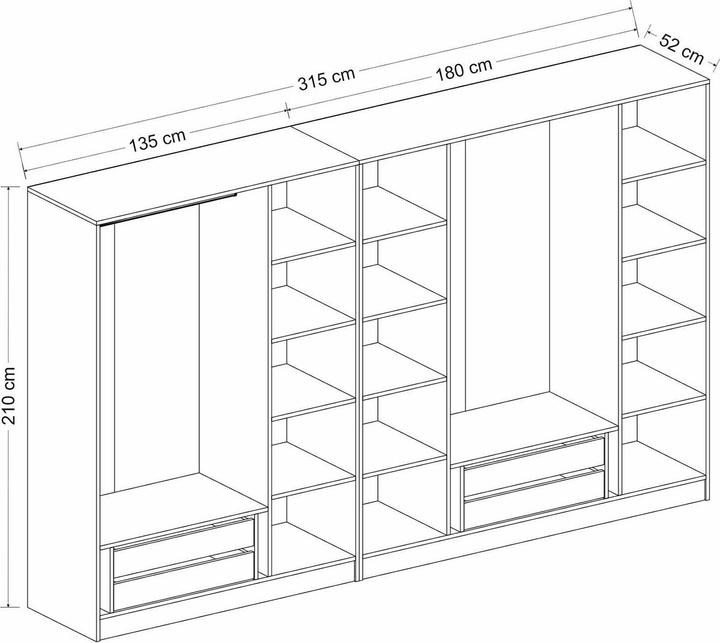 Actual product image Hanah Home Kaley (315 x 52 x 210 cm)