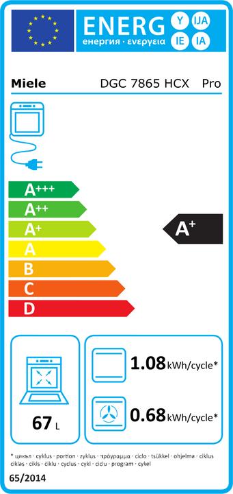 Label énergétique Miele DGC 7865 HCX Pro