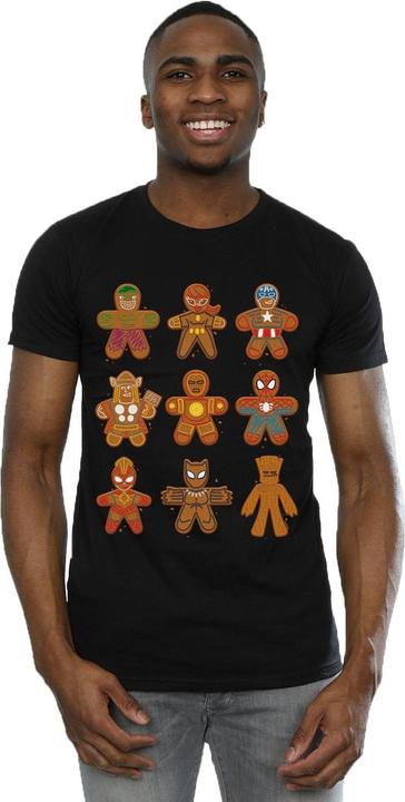 Actual product image Mens Avengers Christmas Gingerbread T-Shirt (XL)