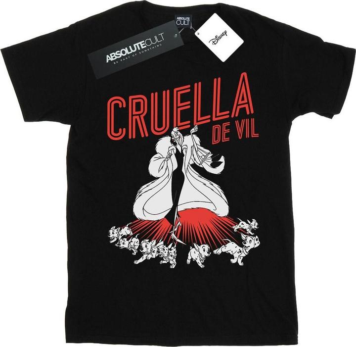 Actual product image Disney Womens/Ladies Cruella De Vil Dalmatians Cotton Boyfriend T-Shirt (XXL)