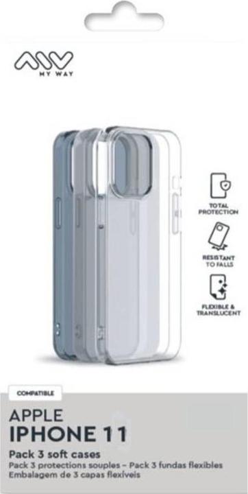 Actual product image My Way Myway Pack 3 Coques Souples Transparentes Iphone 11/Xr (Apple iPhone 11)