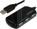 Actual product image Lindy USB 2.0 Active Extension Pro 8m including 4 Port USB Hub (USB-A, 4 Ports)
