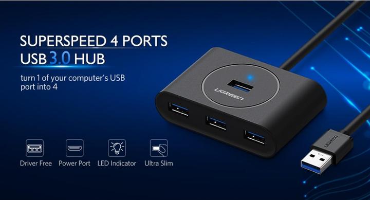 Immagine prodotto Ugreen Hub USB a 4 porte con 4 porte USB 3.0 (USB-A, 4 Porti)