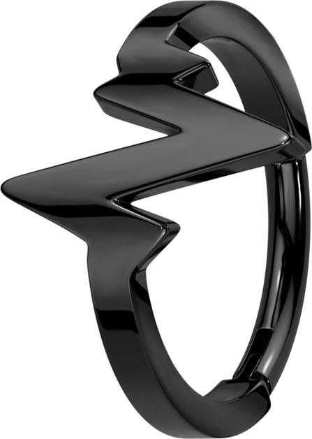 Star Piercing Micro Segmentring klappbar schwarz Herzschlag (ohne Messing, Chirurgenstahl 316L)