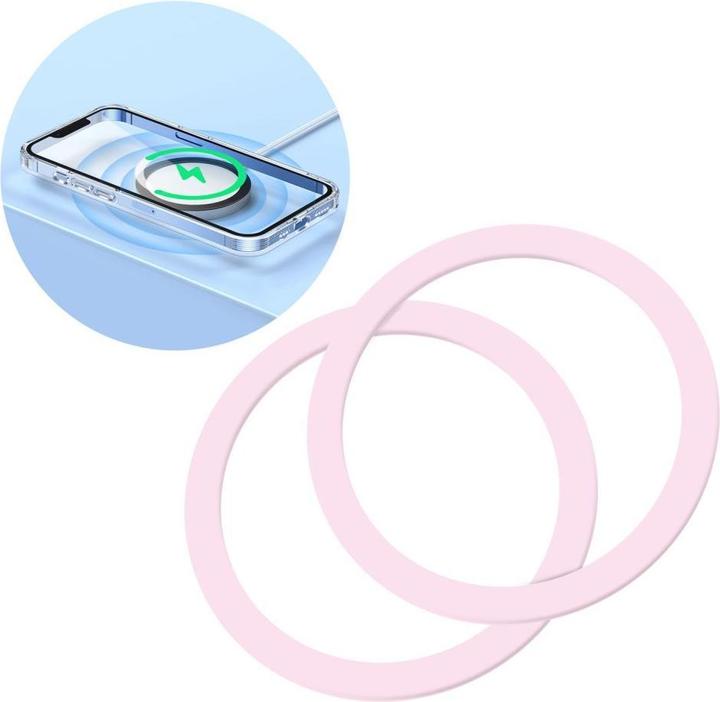 Immagine prodotto Joyroom set di anelli magnetici in metallo per smartphone 2 pezzi rosa (JR-Mag-M3)