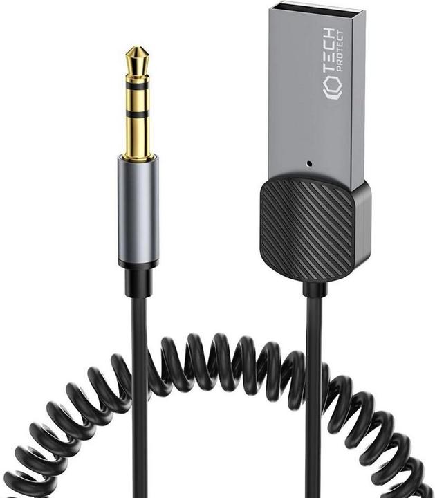 Produktbild Tech-Protect UltraBoost Audio-Miniklinke 3,5 mm (männlich) / Bluetooth-Adapter – Grau