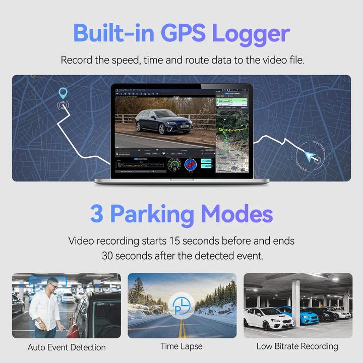 Actual product image Viofo A129 Pro 2CH Duo 4K Wifi GPS - Premium car dashcam (GPS receiver, Wi-Fi, Built-in display, Built-in microphone, 4K)