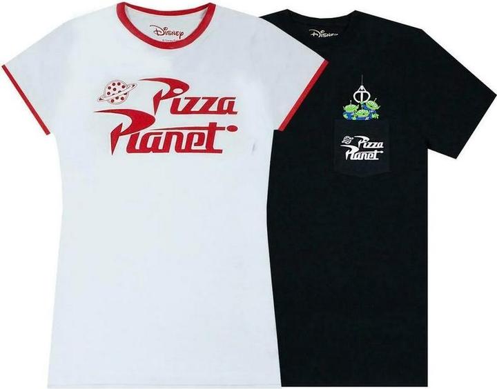 Actual product image Toy Story Womens/Ladies Pizza Planet Alien T-Shirt (Pack of 2) (XL)