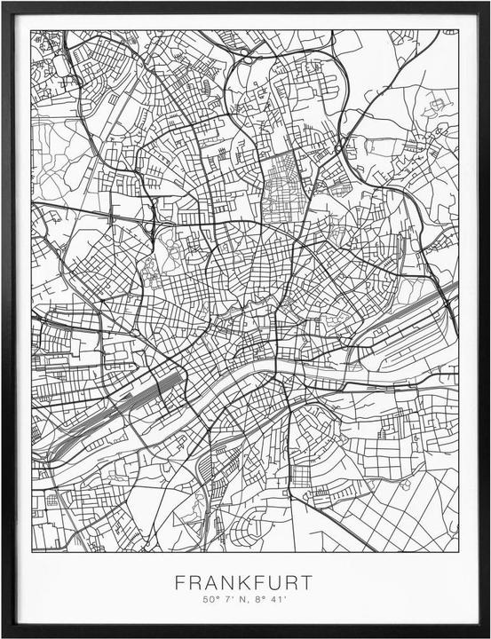 Immagine prodotto Trenddeko Mappa della città di Francoforte (40 x 50 cm)