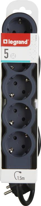 Produktbild Legrand Flache Steckdosenleiste, 5-fach Steckdose (5 x, CEE 16/5, CEE 7/3, 1.50 m)