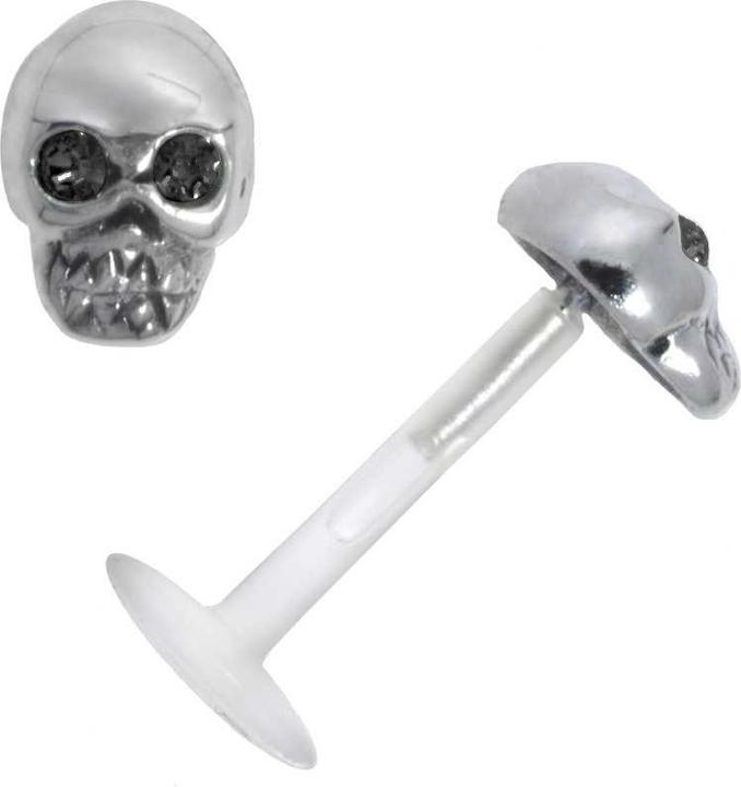 Bijouteria Piercing für Lippe/Tragus (Silber 925, Bioplast, Kristall)