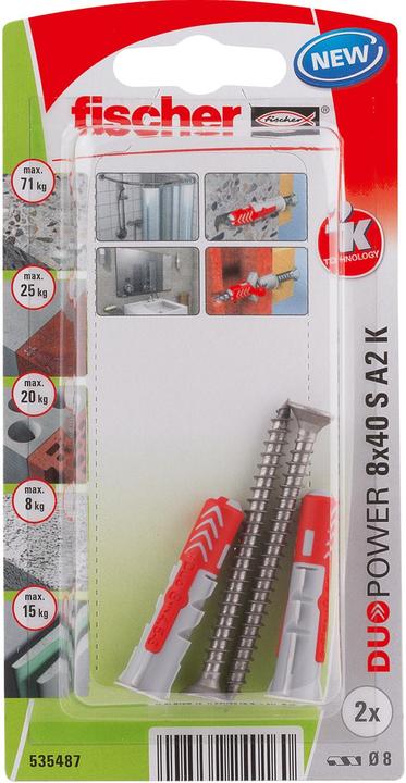 Immagine prodotto Fischer SB Tappo in nylon Duopower con vite A2 (2 pz.)