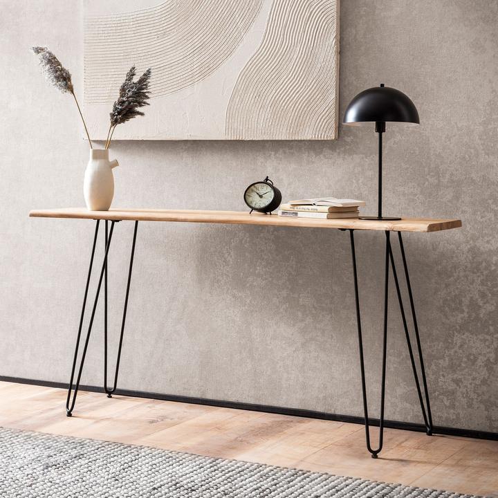 Actual product image FineBuy Console table sideboard 150 cm solid wood tree edge modern (150 x 75 x 35 cm)
