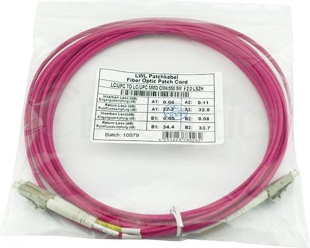 Actual product image CBO Duplex fibre optic patch cable LC-LC multimode OM4 12 metres (S/UTP, CAT8.2, 12 m)