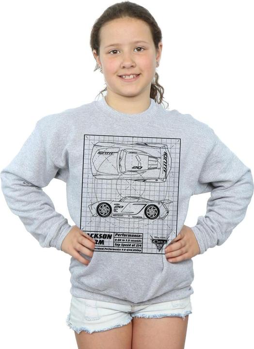 Actual product image Disney Girls Cars Jackson Storm Blueprint Sweatshirt (116)