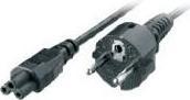 Wortmann Kabel Netz 3 pol. SchuKo -> Kleeblatt Stecker gerade 0,6m (1 m)