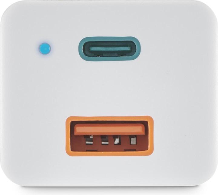 Actual product image Hama Mini Charger, GaN, USB-C Power Delivery (PD) + USB-A QC3.0, 38W, White (38 W)