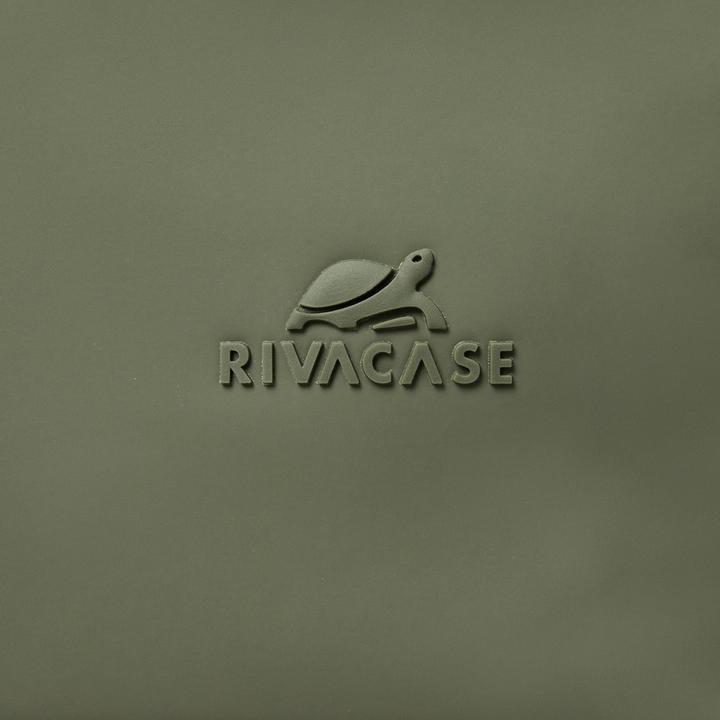 Immagine prodotto Rivacase Rolltop Eco Waterproof RPET PU Leather Backpack for Men and Women, Olive Green (17 l)