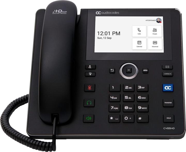 Audiocodes Téléphone de bureau C455HD Microsoft Teams Noir, Wi-Fi, WLAN