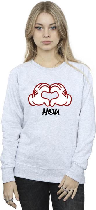 Actual product image Disney Womens/Ladies Mickey Mouse Love You Hands Sweatshirt (L)