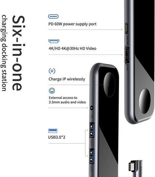 Actual product image Baseus Mirror Series Multifunctional HUB (USB-C, 6 Ports)