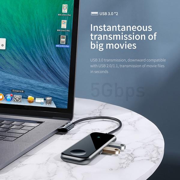 Actual product image Baseus Mirror Series Multifunctional HUB (USB-C, 6 Ports)