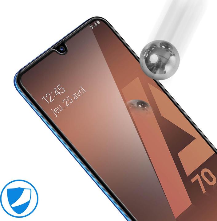 Actual product image Avizar bulletproof glass, glass protective film, protective glass (1 Piece, Samsung Galaxy A70)