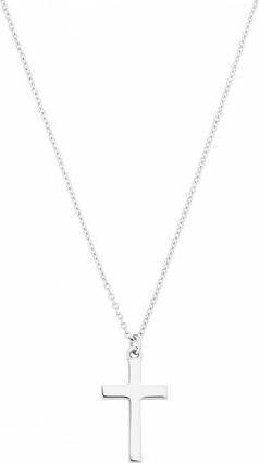 Collier Kreuz, 14 K Weissgold (14 K Weissgold (585), Rhodiniert)