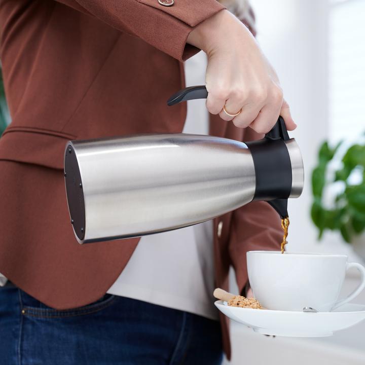 Productafbeelding Emsa Vacuümkan SOFT GRIP, 1,5 liter, roestvrij staal / wijnrood Met één hand te bedienen met snelsluiting (1.50 l)
