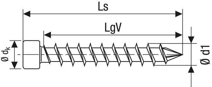 Actual product image Spax Cylinder head screws (50 Screws per piece)