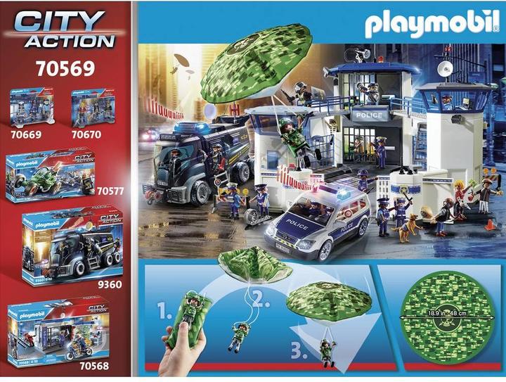 Produktbild Playmobil Polizei-Hubschrauber: Fallschirm-Verfolgung (70569, Playmobil City Life)