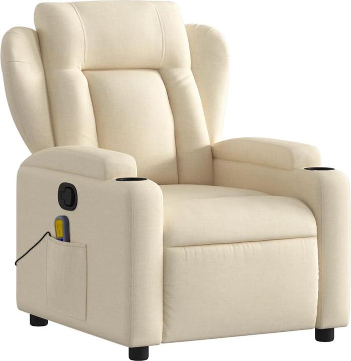 Immagine prodotto VidaXL Poltrona massaggiante in tessuto color crema,Colore: Crema,Materiale: Tessuto (100