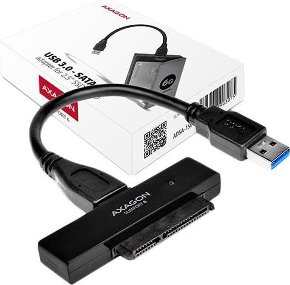Actual product image Axagon ADSA-1S6 SLIMPort Adapter, USB 2.0, 2.5" SSD/HDD, SATA - with Case (2.5")