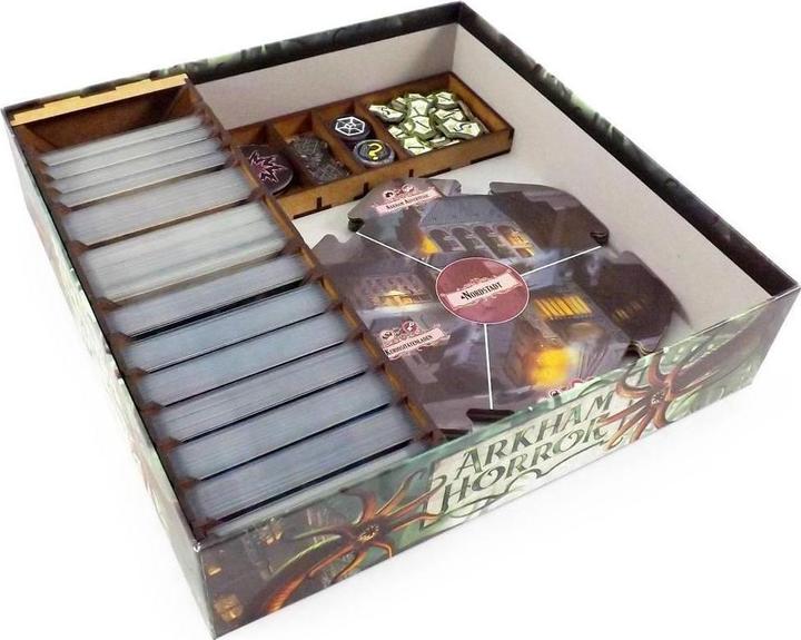 Image du produit Feldherr ARKH - Organisateur de jeu de société pour l'Horreur à Arkham 3ème édition et l'extension Minuit (Bois)