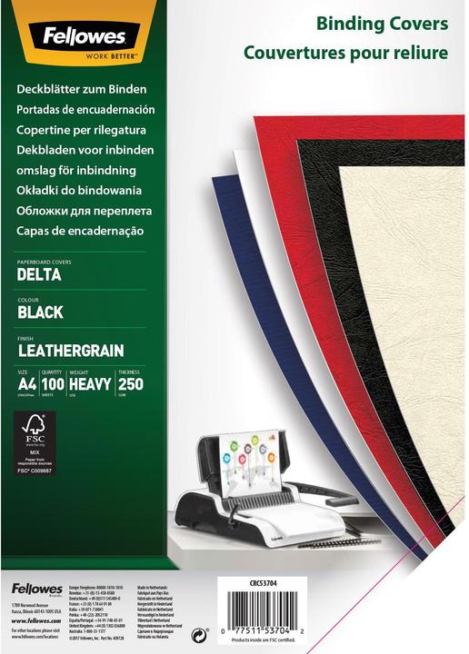 Immagine prodotto Fellowes Foglio di copertura Delta con struttura in pelle