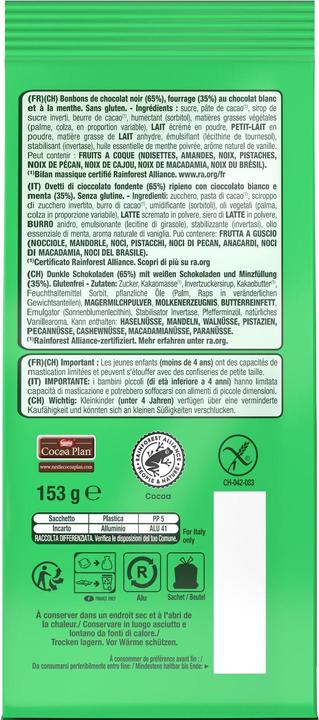 Nährwerte und Zutaten After Eight Mini Ostereili (153 g)