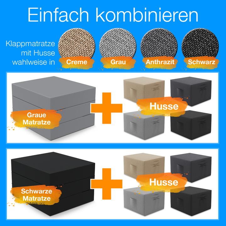 Produktbild Bestschlaf Klappmatratze inkl. Husse & Transporttasche (90 x 200 cm, Schaumstoffkern)