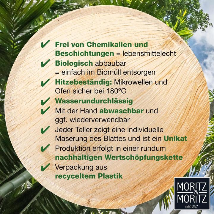 Produktbild Moritz & Moritz 25tlg. Palmblatt Geschirr Schalen Ã˜ 15 x 6 cm (25 x)