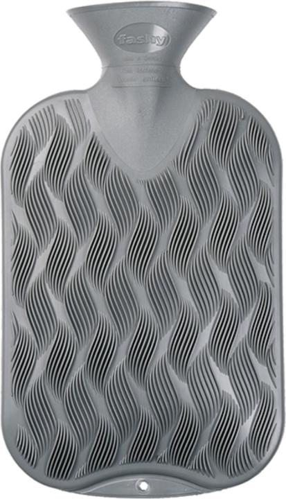 Fashy Wärmflasche Thermoplastik 2l Karo Halblamelle Anthrazit (2 l)