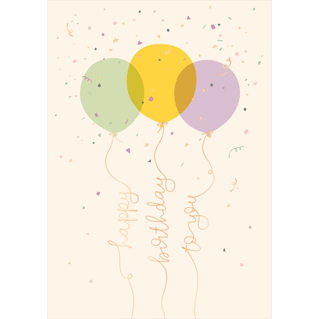 Actual product image Birthday card balloons Happy Birthday to you - Maxi Card A4 (1 pcs.)
