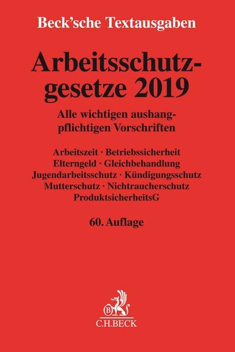Produktbild Arbeitsschutzgesetze 2019 (Deutsch, 2019)