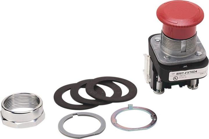 Immagine prodotto Allen Bradley Interruttore push-pull Rilascio tramite rotazione Pulsante a fungo Rosso push-pull Serie 800T