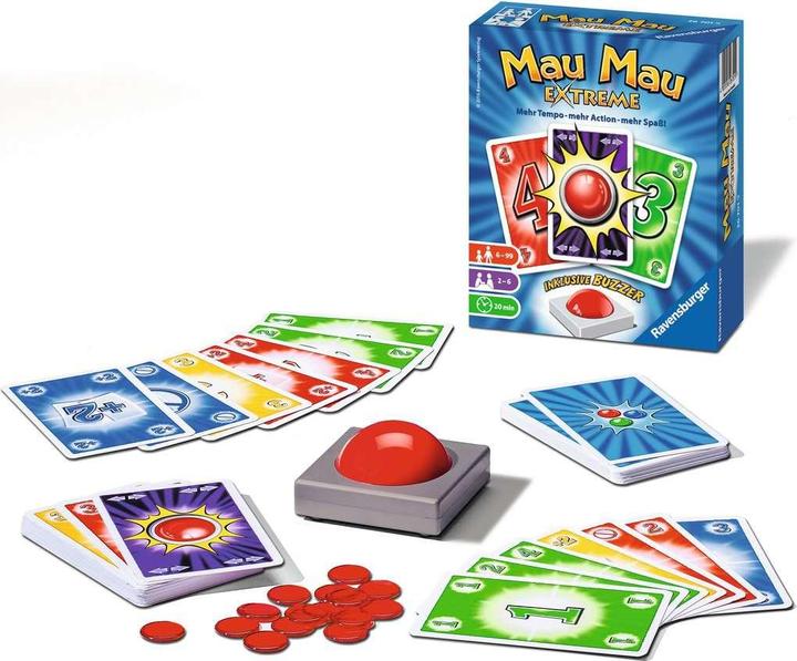 Produktbild Ravensburger RAV26701 - Mau Mau Extreme, für 2 bis 6 Spieler ab 6 Jahren (DE-Ausgabe) (Deutsch)