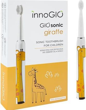 Innogio GIOsonic Giraffe Elektrische Kinderzahnbürste mit wiederaufladbarem USB-Silikon-Griff 3 Modi (Schallzahnbürste)