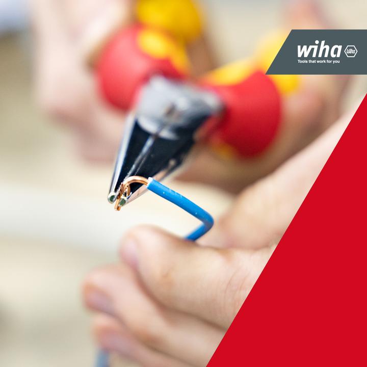 Image du produit Wiha Pince à bec plat Professional electric avec tranchant. (200 mm)