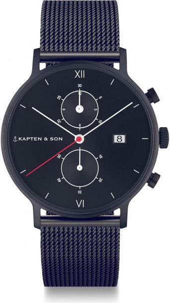 Produktbild Kapten & Son Chrono Black Midnight Mesh (Analoguhr, 40 mm)