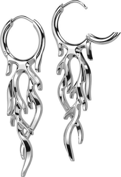 Actual product image Star Piercing Flap earring silver flame (Surgical steel 316L, without brass)