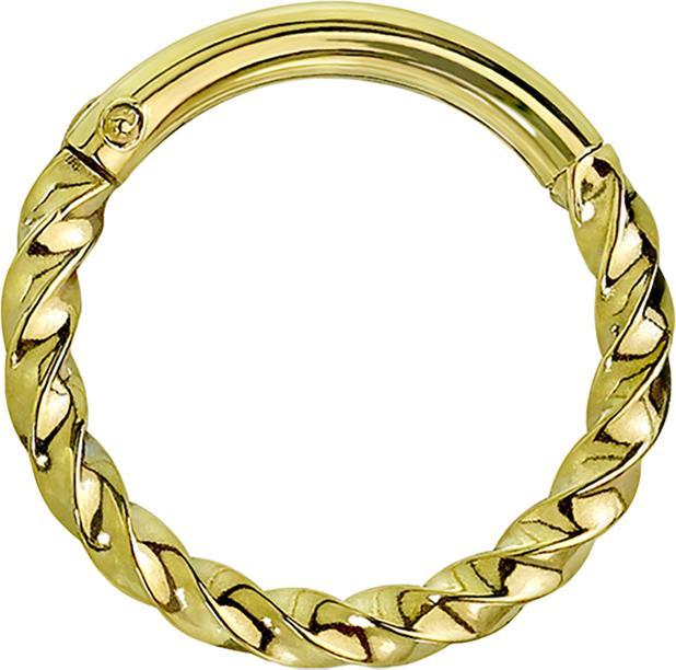 Star Piercing Micro Segmentring klappbar geflochten vergoldet (Chirurgenstahl 316L, ohne Messing)